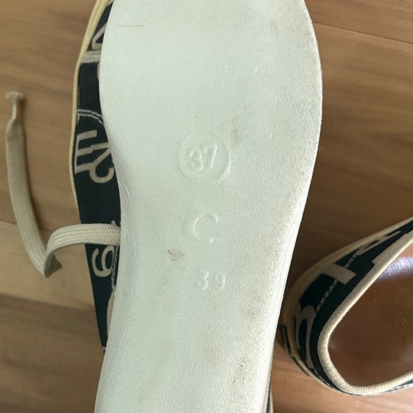 Chanel Black and Cream Canvas Sneakers - Picture 7 of 7